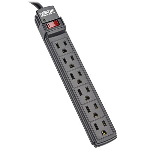 Tripp Lite 6 Outlet Power Strip NEMA 5-15R 6-ft Cord 5-15P Black Housing (PS66B) #1