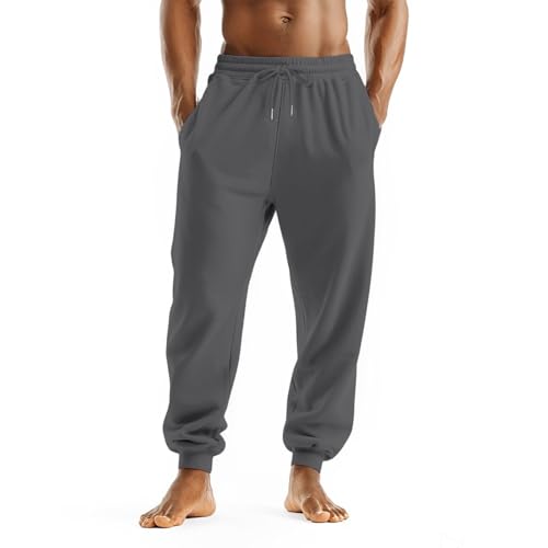 GOFULY Mens Sweatpants Baggy Loose Fit Stretch Drawstring Elastic Waist Pants with Pockets Lightweight Men Sweatpants Shorts