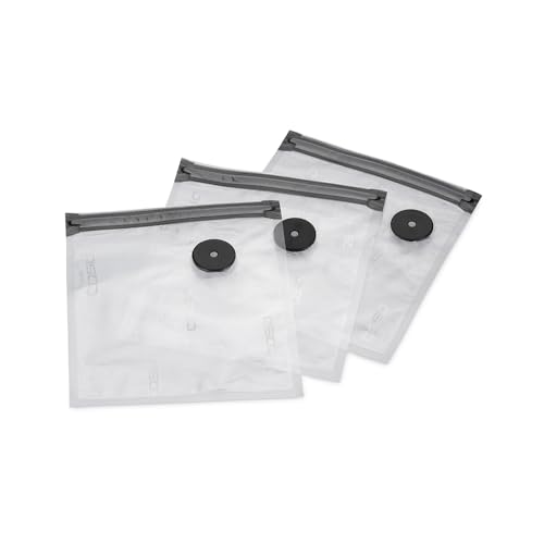 Caso Vacu Zip Bags 20 X 23 Cm, 20 Bags, Sousvide Suitable For Bpa Free, With 150 Μm, Extra Strong, Tear-Resistant, Reusable, For Caso (Hand) Vacuum Se