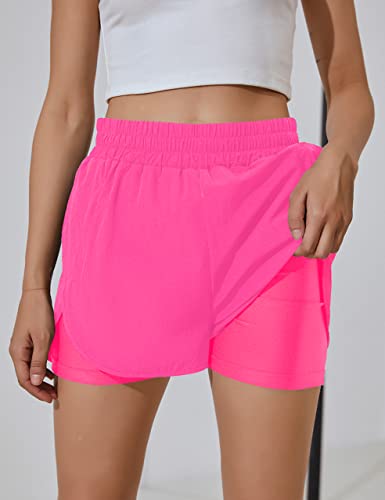  BMJL Women's Running Workout Shorts Elastic High Waist Pocket Quick Dry Comfortable Sport Shorts
| BMJL Women's Running