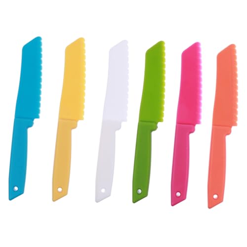 STOBAZA Plastic Kids Bread Cutters 6 Pcs Children Fruit Cutters Safe Kid-friendly Cake Knife Set