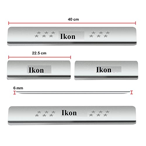 Image of AC Door Sill /Foot Step Stainless Steel Scuff Plate Plates Compatible with Ford Ikon (Set of 4 Pcs)