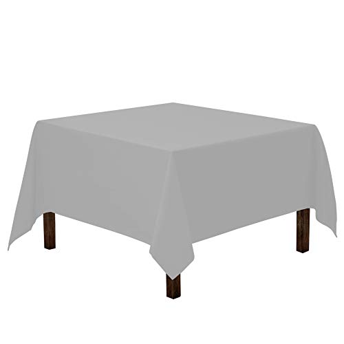 Gee Di Moda Square Tablecloth - 70 x 70 Inch - Silver Square