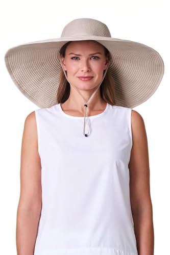 Sombrero femenino amplio protección solar UPF 50+