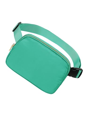 Unisex Fanny Pack for Women Men, 1L Everywhere Mini Belt Bag with Adjustable Strap, Lightweight Nylon Crossbody Bags Small Waist Pouch for Workout Running Traveling Hiking (Turquoise)