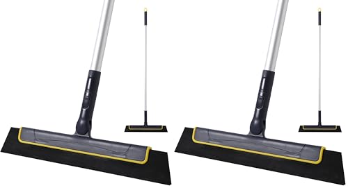 Image of Yocada Floor Squeegee Broom EVA Foam Blade Aluminum Pole (Pack of 2)
