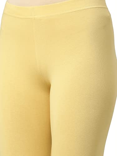 Image of GO COLORS Soft Cotton Stretch Cropped Leggings for Women | Breathable, Mid Rise