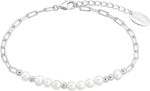 s.Oliver Damen-Armband 925er Silber Süßwasserperle One Size 88758111