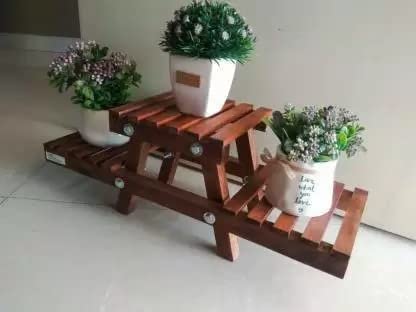 Anaya Afroz Wooden Multipurpose Folding Side Rack Flower vase Outdoor Plant Stand with 3 Decks for Home Decor & Living Room decor (B0BTLVB9R8) Amazon Price History, Amazon Price Tracker