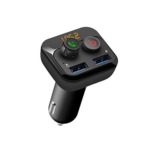 Modulador de FM PNI Valentine F250 Bluetooth 5.0, Reproductor de MP3, transmisor de FM, Ranura Micro SD, Puerto USB Dual, Dispositivos móviles de Carga rápida, botón súper bajo