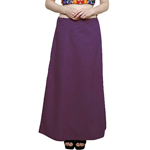 RB CreationWomen's Cotton Saree Inskirt, Petticoat (Dark Purple; 40)