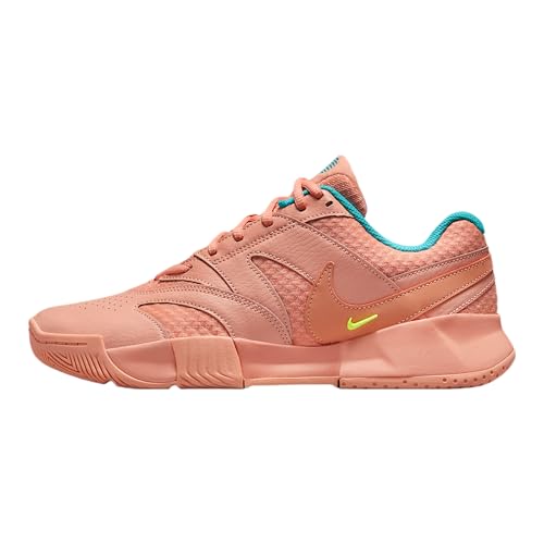 NikeCourt Lite 4 Women's Hard Court Tennis Shoes (HF7839-800, Apricot Agate/Dusty Cactus/Volt)