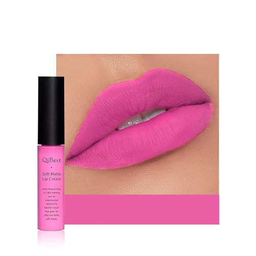 Anifer Velluto opaco rossetto liquido trucco lunga durata e usura impermeabile, non Stick Cup Lip Gloss, (rosa brillante 605)
