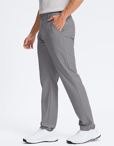 Image of Pudolla Men's Golf Pants 30 inch /32 inch /34 inch Comfy Stretch Dress Work Pants Lightweight Quick Dry Casual Slacks Trousers with Pockets