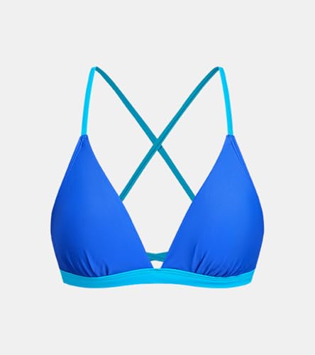 Image of CUPSHE Women's Bikini Top V Neck Triangle Top Crisscross Back Self Tie Spaghetti Straps