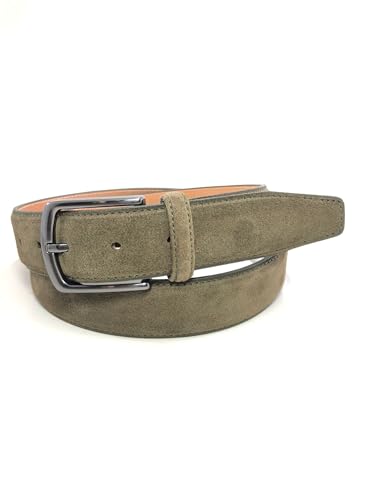 QUAMOD Wildleder Gürtel Damen Herren Hochwertiger Velours Ledergürtel Unisex 3,5 cm (35 mm) breit, Velourleder Gürtel mit Geschenk-Box