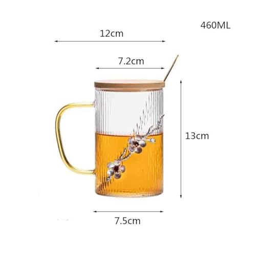 Tazas de vidrio con decoración flor ciruelo para regalar 3