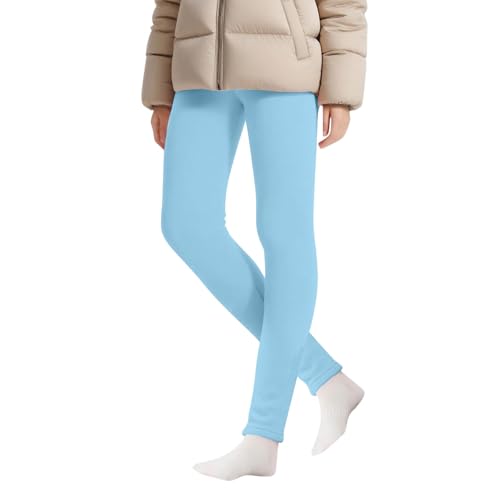 Kids Girls Comfy Thick Cotton Tights Pants Toddler Fleece Lined Thermal Leggings Fall Winter Warm Ankle Length Leggings3