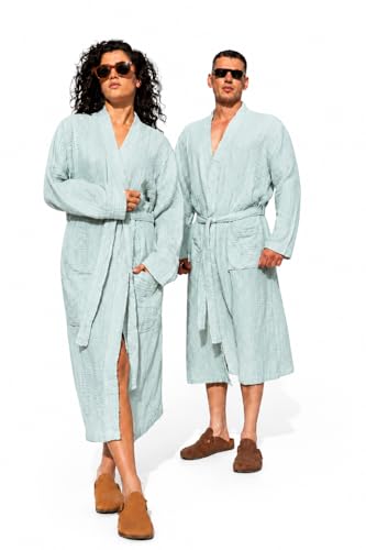 ORMES Muslin Unisex Bathrobe Women & Men, 100% Cotton Kimono