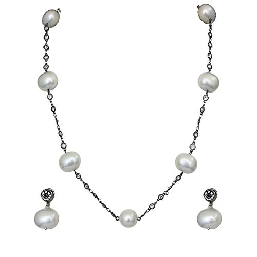 Perle mixed blanc collier femme élégant en oxyde de zirconium