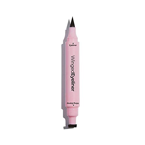 MCoBeauty 2-in-1 Waterproof Winged Eyeliner Stamp and Liquid Liner Duo Pen - Quick & Easy Highly-Pigmented Formula for All Day Wear - Vegan - Black