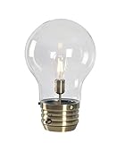 Kenroy Home 32462AB Edison Table Lamp with Antique Brass Finish, Rustic Style, 18" Height, 11.438" Width, 11.438" Depth