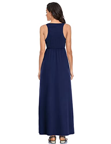 Image of Lacavocor Womens Summer Maxi Dress Tank Top Sleeveless Long Dresses