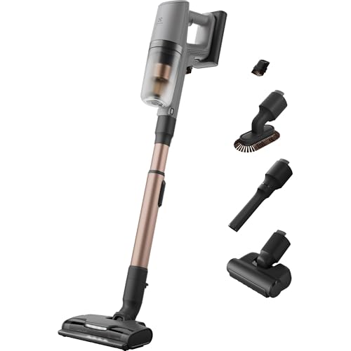 Electrolux 800, Aspirateur Balai sans Fil, Brosse motorisée LED, 50 Min d’autonomie, Système cyclonique, Mode Auto économe en énergie, Batterie Lithium 25,2V, EP82AB25UG, Gris