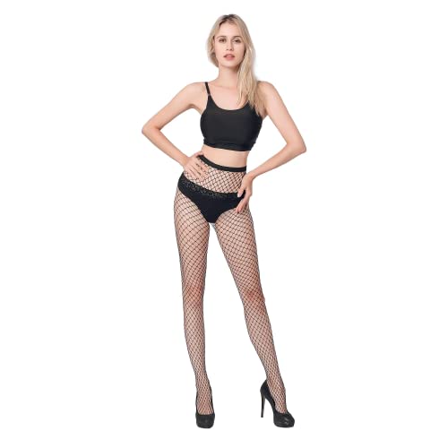 GARTOL High Waisted Fishnet Tights Stockings Women, High Waist Fishnets Sheer Pantyhose (One Size)2