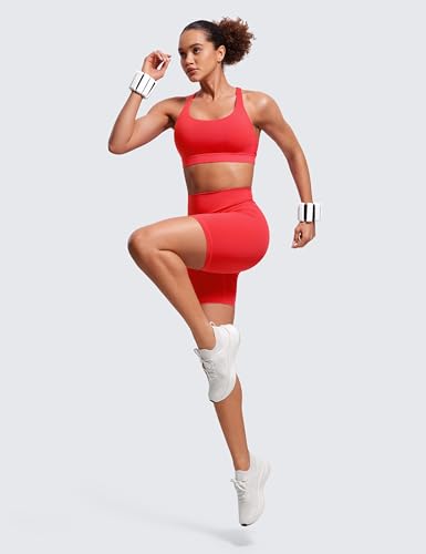 Image of CRZ YOGA Naked Feeling Strappy Sports Bras | Medium Support, Removable Pads, Yoga, Sleek, Scoop Neck, for Women