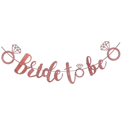 JEKUGOT Bride To Be Banner - Rose Gold Hen & Cocktail Party Decorations
