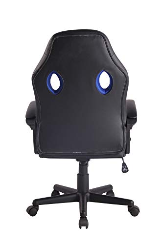 Sedia Gaming Ufficio Elbing in Similpelle I Poltrona Racing Scrivania con Braccioli E Rotelle I Poltrona Ergonomica, Colore:Nero/Blu - Sedia gaming - Immagine 5