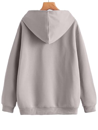 Image of JUNEBERRY Cotton Poly Fleece Oversized Fit Black, Green, Magenta, Mustard, Orange, Purple, Blue, Off White & Grey Graphic Printed Full Sleeve Hoodie for Women