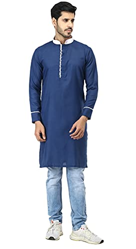 Image of Leriya Fashion Men's Slub Cotton pathan Suit Kurta