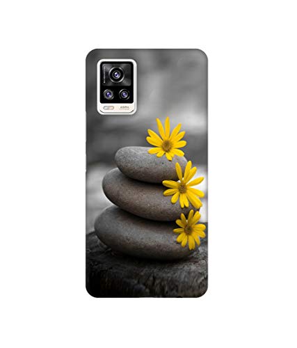 Image of Stones and Flower Design 3D Printed Hard Back Case Cover for Vivo V20