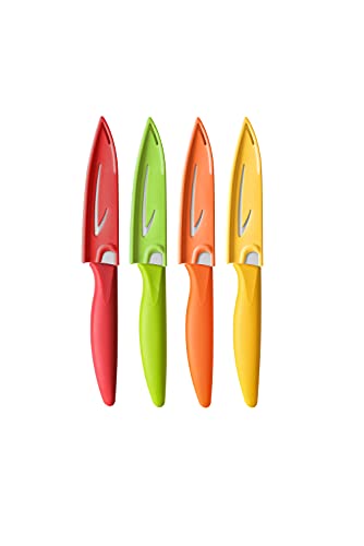 Comparison: Best Knife For Cutting Onions 4 VITUER Paring knife, 4PCS Paring knives (4 Knives and 4 Knife cover), 4 Inch Peeling Knife, Fruit and Vegetable Knife, Ultra Sharp Kitchen Knives, German Steel, PP Plastic Handle