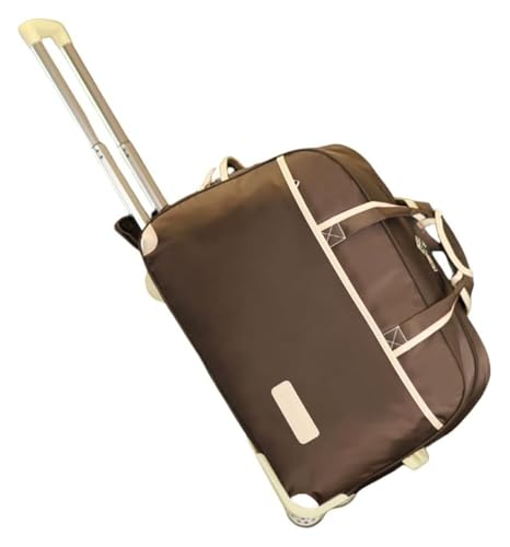 Rolling Duffel Bag With Wheels，Trolley Travel Bag Expandable, Lightweight & Waterproof Expandable Carry On Luggage For Unisex, For Unisex Overnight Weekender Bag Ideal For Gym, Trave(Brown,Large)