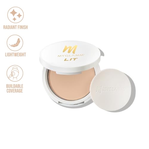 Image of MyGlamm LIT Radiant Matte Compact Powder - Serving Face, 9 gm (Pack of 2)