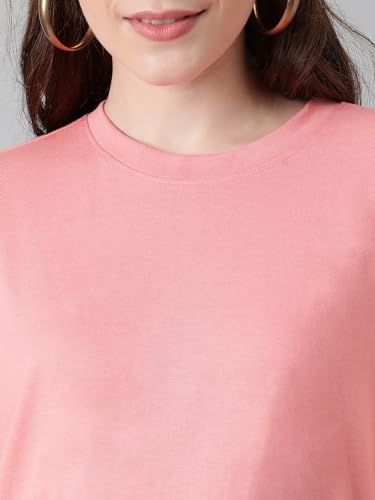 Image of KOTTY Women's Cotton Blend Solid Oversized T-Shirts