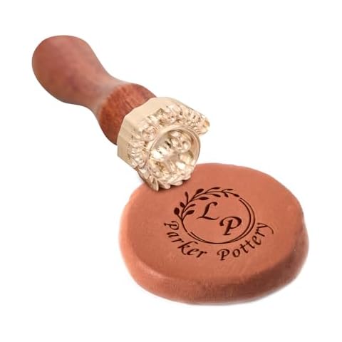 KAINSY Custom Pottery Stamp for Clay, Personalized Clay Stamp Letter Stamp for Clay with Own Design, Create Unique Imprints in Clay Pottery, Potters Crafted Lovers Gift, Polymer Clay Tools(1.5 inches) Cover