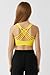 Kurve Girl’s Sleeveless Tank Top - Seamless Stretchy Strappy Back Crop Racerback Bra - Shirt Sports Bra for Kids, UPF 50+ Made in USA, Yellow-83, Age 9-14