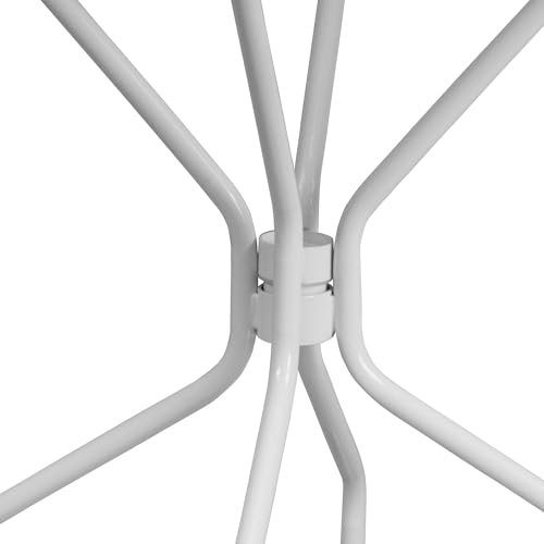 Image of Flash Furniture 35.25 inch Round Patio Table with Umbrella Hole, White