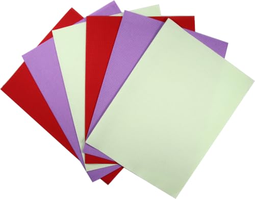 Image of KCS 4 /6 pc of 12 inch x 18 inch(30cmx45cm) 16 Count Cotton Aida Cloth Cross Stitch Fabric (6 pc,Light Green+Lavender+Red)