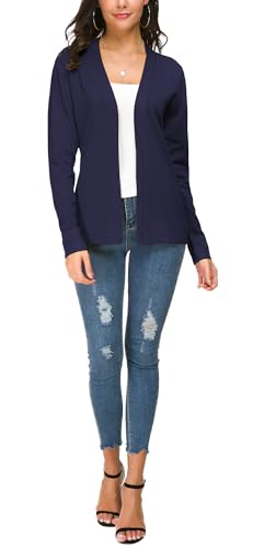 Image of EXCHIC Women's Long Sleeve Open Front Cardigan Sweater Lightweight Casual Knit Sweaters