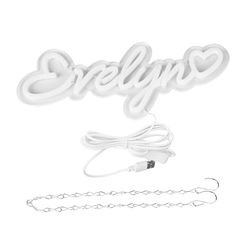 Image of Evelyn Name Neon Sign,LED Evelyn Name Neon Light for Kids Bedroom,Birthday Party Evelyn Decoration,Neon Sign Customizable for Wall Decor,Birthday Name Decor for Girl,Size 13.4 * 5.5 inches(D087)