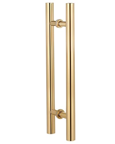 Puxador Alça Porta Box Blindex H Pivotante Duplo 30cm Inox Gold Dourado Redondo