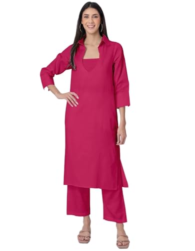 Exclusive, Stylish 3-Pc Indo-Western Kurta & Pants Set, Designer Cotton Slub Outfit with Pockets