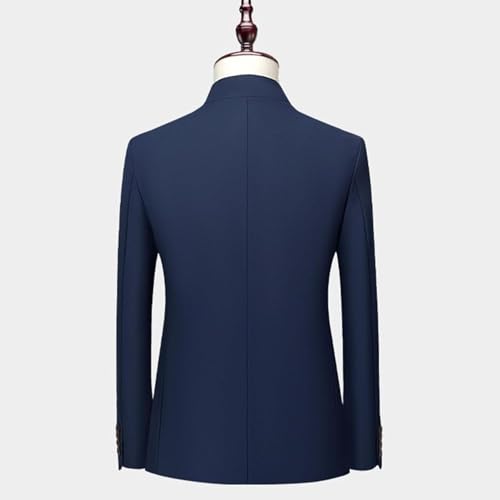 Men's Suits Stand Mandarin Collar Suit 2 Piece Men Suits Slim Fit Chinese Tunic Suits Solid Jacket Set2