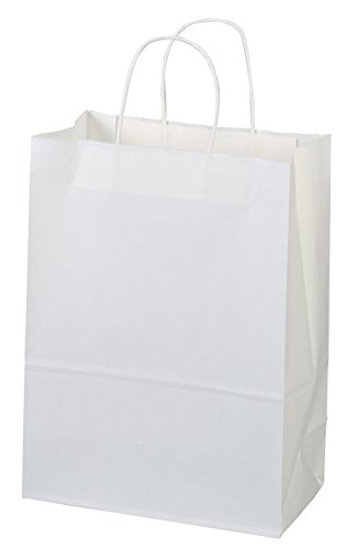 Flexicore Packaging 10"x5"x13" - 50 Pcs - White Kraft Paper Bags, Shopping, Merchandise, Party, Gift Bags