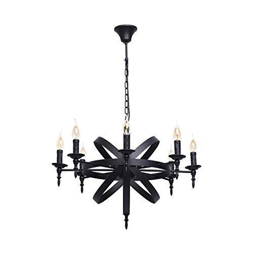 Plafonnier araignée noir 8 bras lampe de plafond vintage pour magasin
